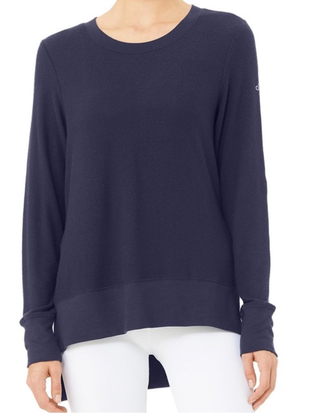 ALO Yoga Navy Relaxed Lightweight Crewneck - Picture 1 of 7